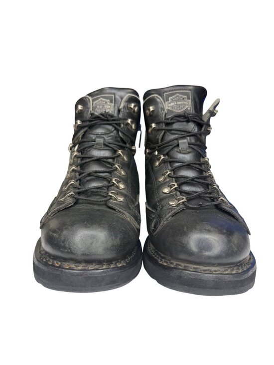 Harley-Davidson Black Leather side zip Ride Riding ankle Boot Men\'s sz10 main image 10